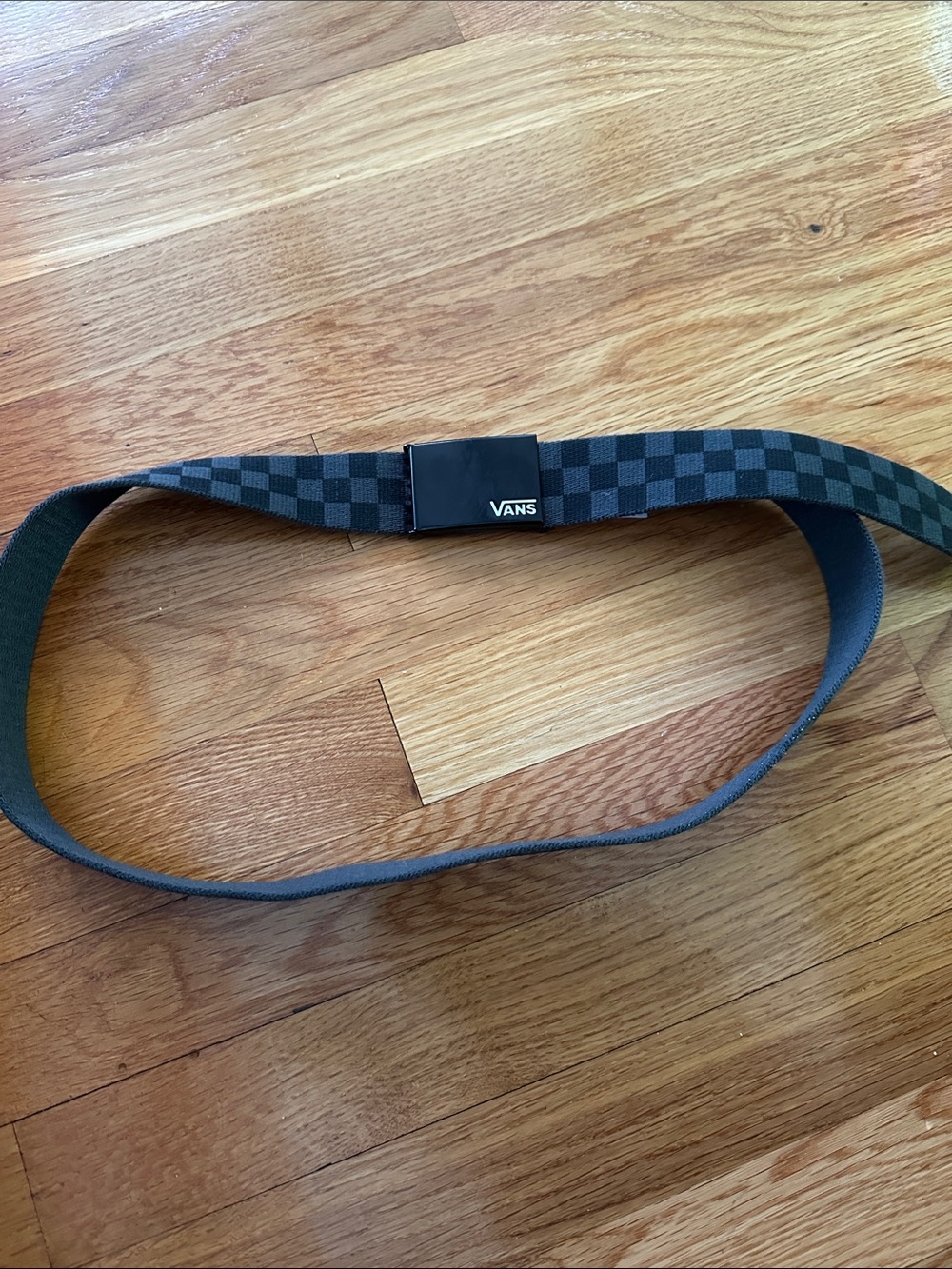 Vans Checkerboard Web Belt in Black and Charcoal